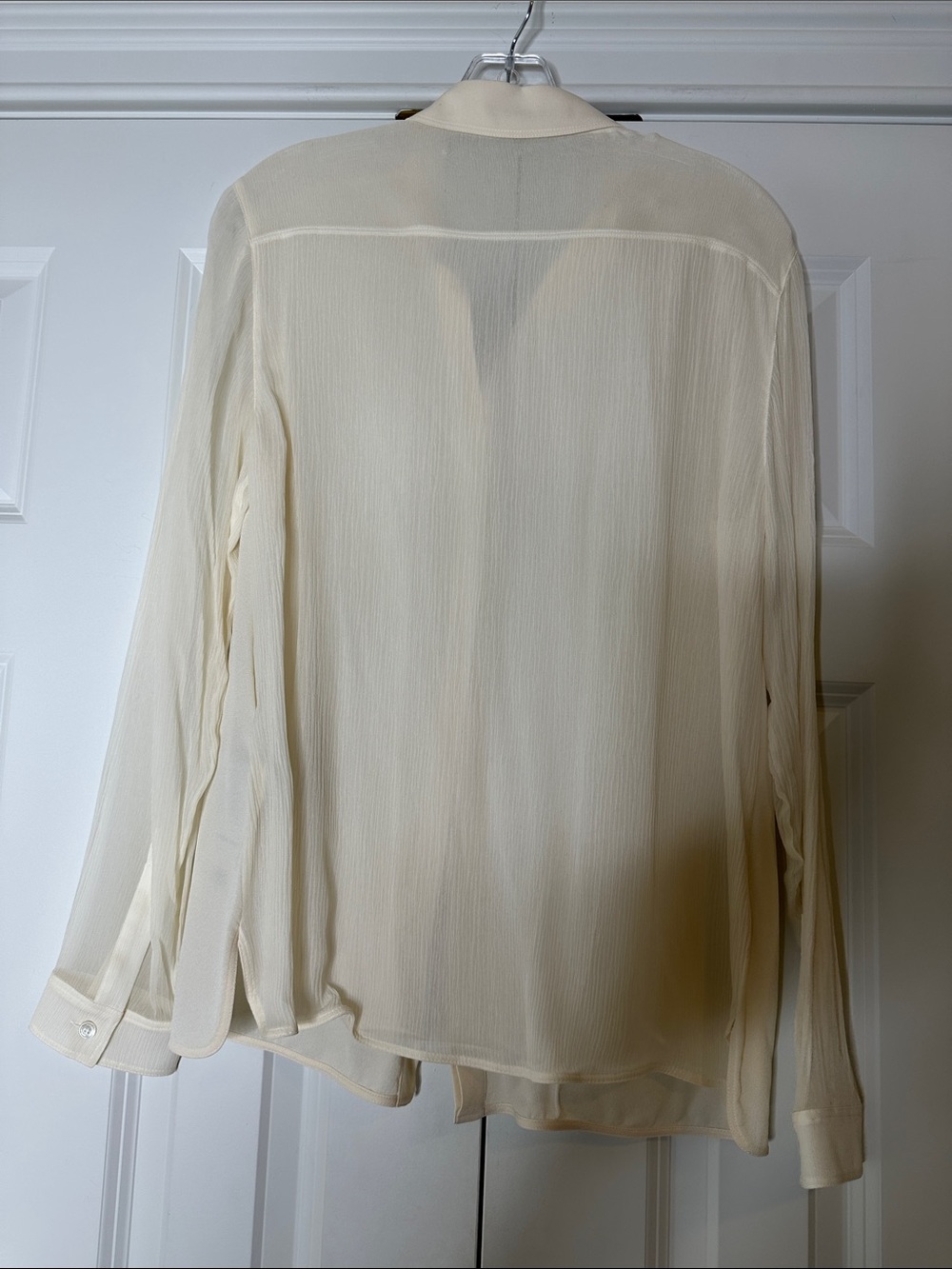 Burberry Silk Ivory Cream Button Down Shirt  Sz 8 Office Career NWOT - Picture 7 of 7